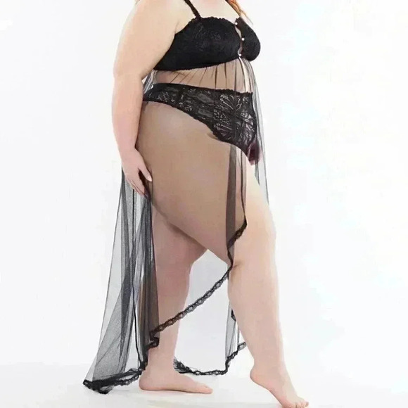 Savage X Fenty Romantic Corded Lace & Tulle Maxi Slip - Picture 2 of 4